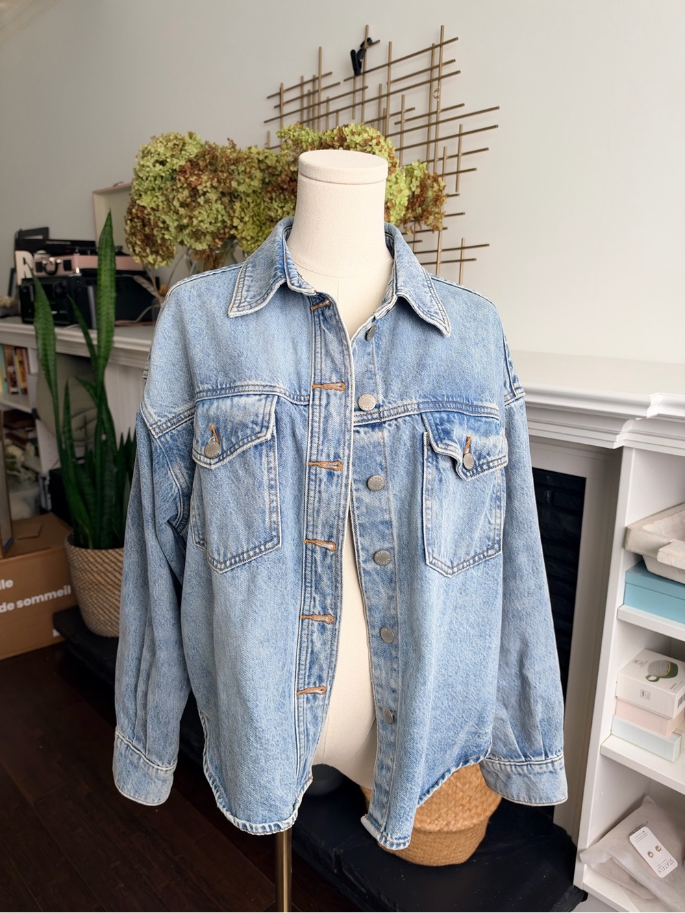 Aritzia Denim Forum The Nico Denim Shirt Jacket Light Wash